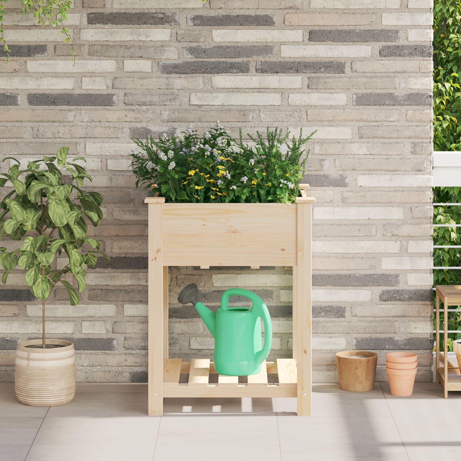 Have Blomsterkrukke Beige 60.5 x 60 x 76.5 cm Massivt fyrretræ billede