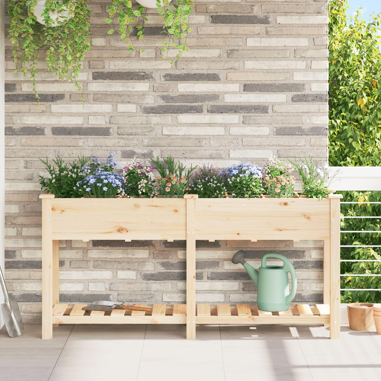 Havekasse med gitter 161x43x76 cm Massivt fyrretræ