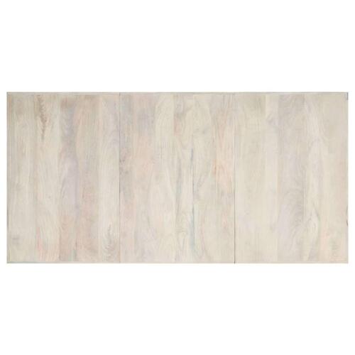 Spisebord 200 x 100 x 75 cm massivt mangotræ hvid