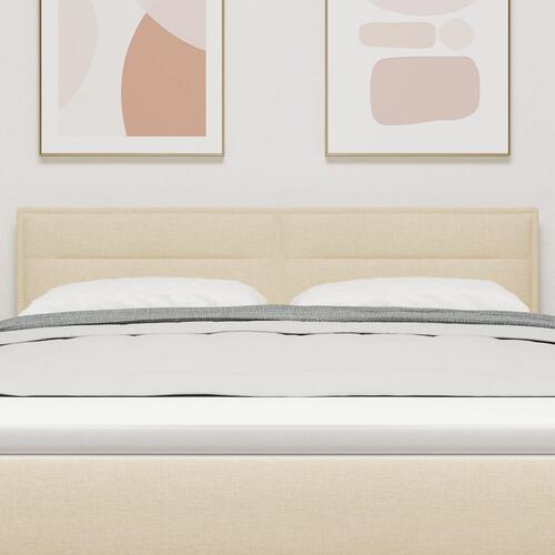 Sengegavl Linjer Design Creme 140 cm Stof