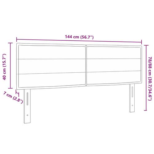 Sengegavl Linjer Design Creme 140 cm Stof