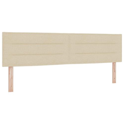 Sengegavl med Linjer Design Creme 180 cm Stof