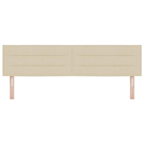 Sengegavl med Linjer Design Creme 180 cm Stof