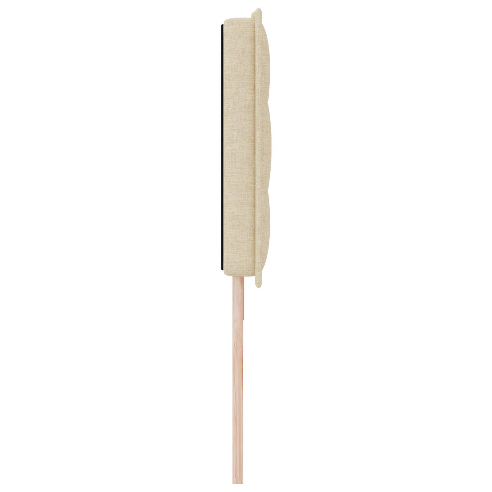 Sengegavl med Linjer Design Creme 180 cm Stof