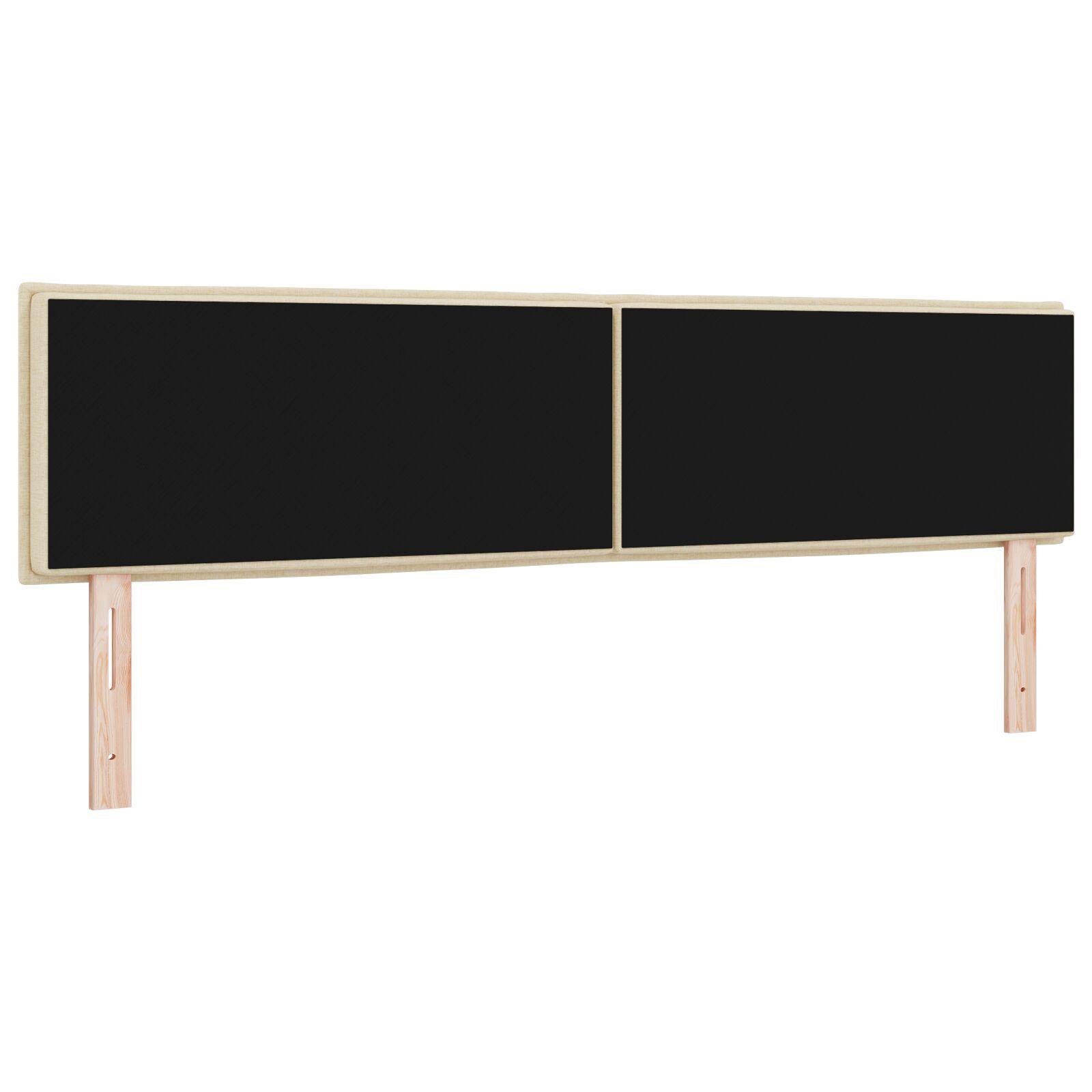 Sengegavl med Linjer Design Creme 180 cm Stof