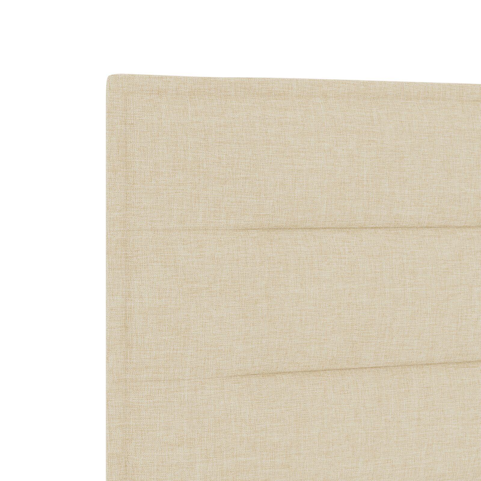 Sengegavl med Linjer Design Creme 180 cm Stof