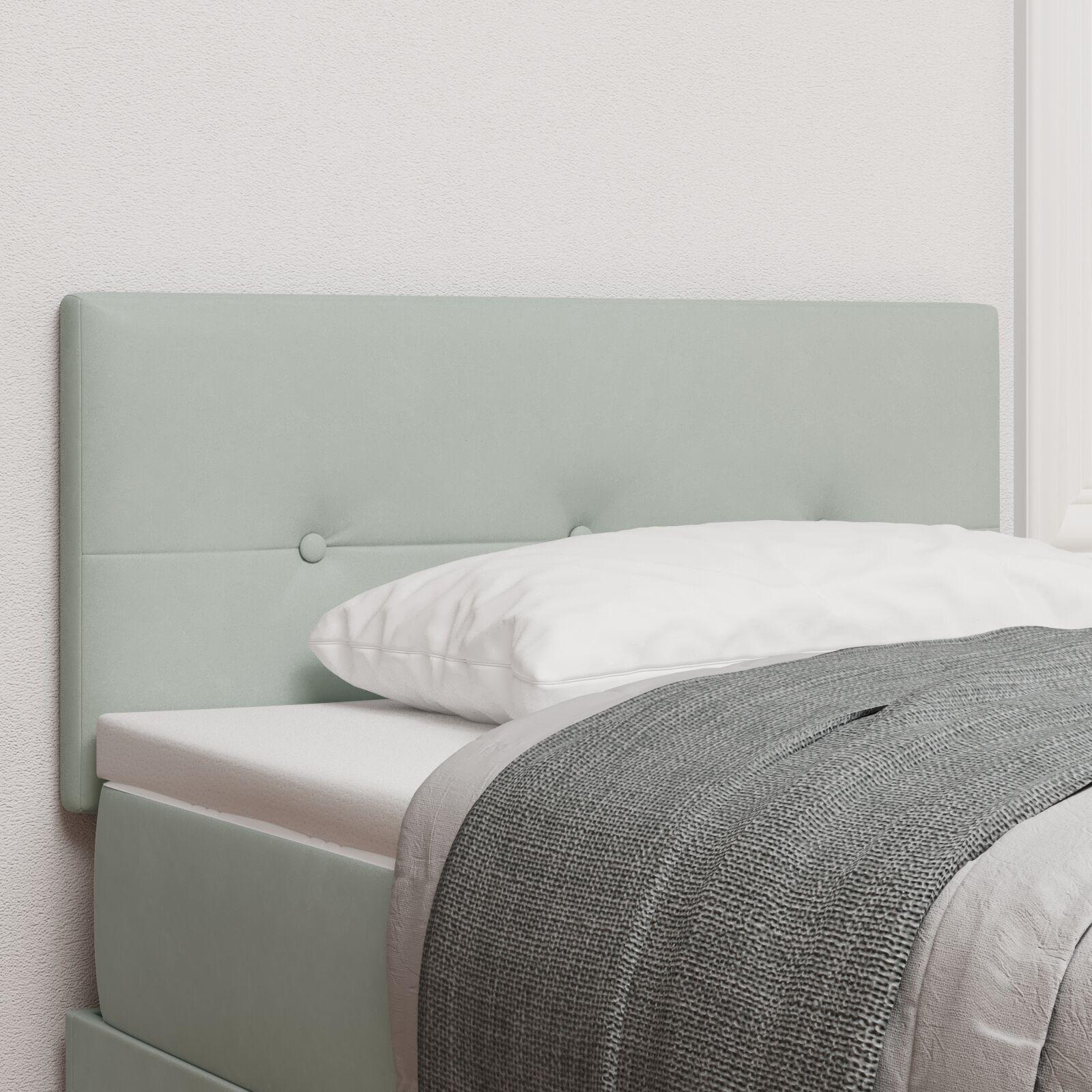 Hovedgærde Knap-Quiltet Lysegrå 80 cm Velour