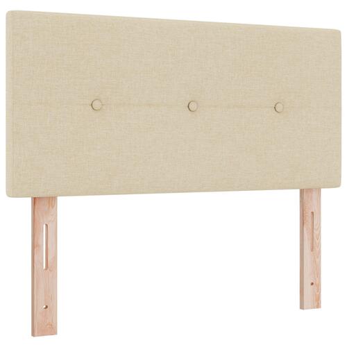 Sengegavl Med Knapper, Cremegul, 100 cm, Stof
