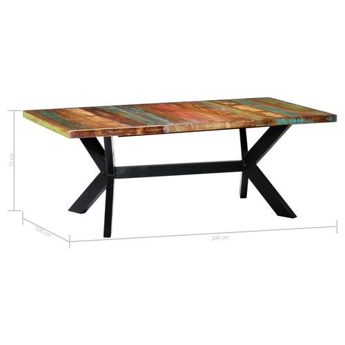 Spisebord 200x100x75 cm massivt genbrugstræ