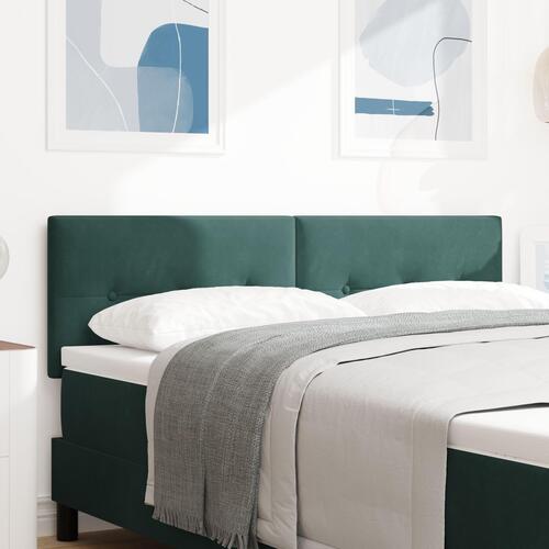 Sengegavl med knaplukning Mørkegrøn 160 cm Velour