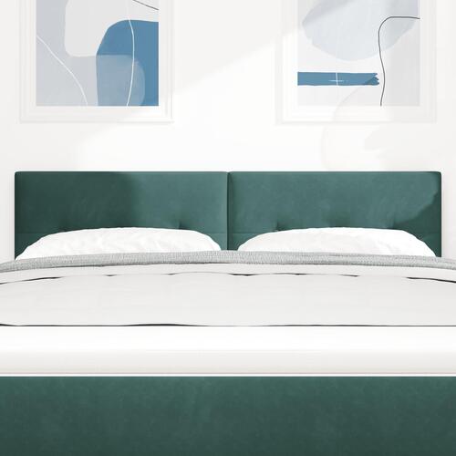 Sengegavl med knaplukning Mørkegrøn 160 cm Velour