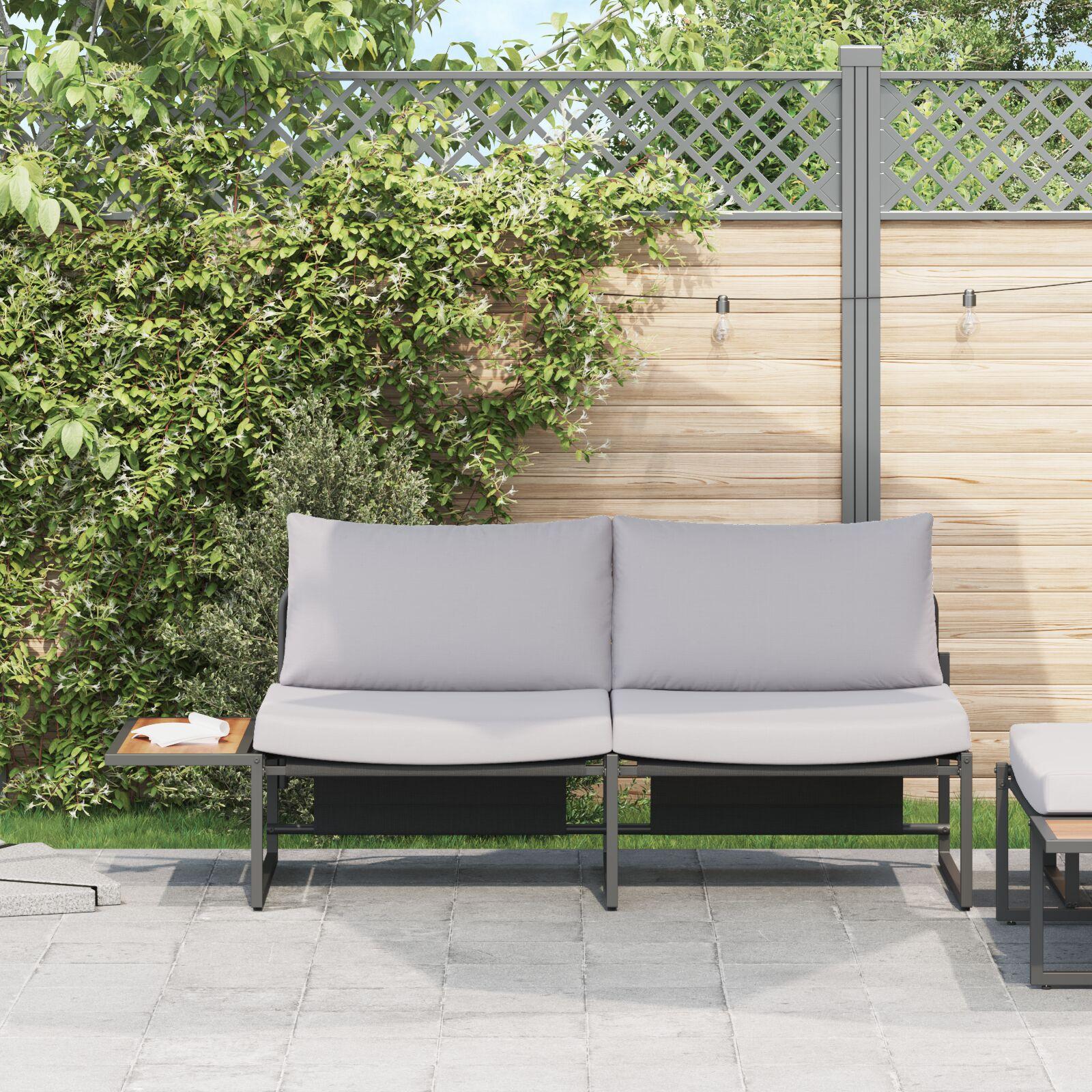 Havemøbelsofa med pude Brun 200.5 x 70 x 85.5 cm Metal billede