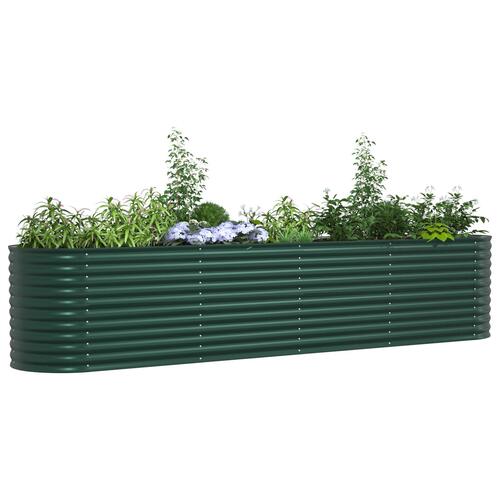 Hævet Havebed Grøn 400x80x81 cm Galvaniseret Stål