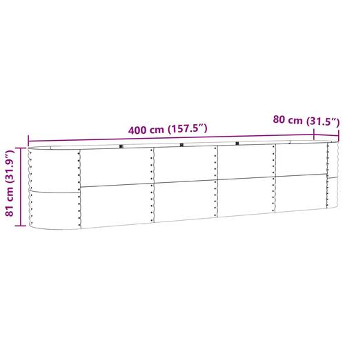 Hævet Havebed Grøn 400x80x81 cm Galvaniseret Stål