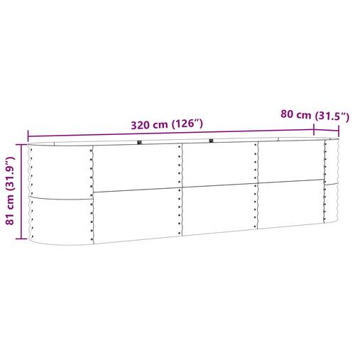 Have Højbed Grøn 320x80x81 cm Galvaniseret Stål
