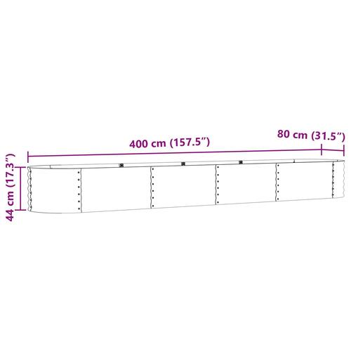 Havehævet Bed Grøn 400x80x44 cm Galvaniseret Stål