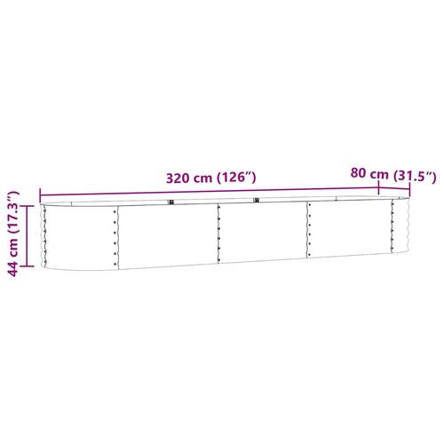 Have Højbed Grøn 320x80x44 cm i Galvaniseret Stål