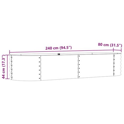 Hævet Bed til Haven Grøn 240x80x44 cm Galvaniseret Stål