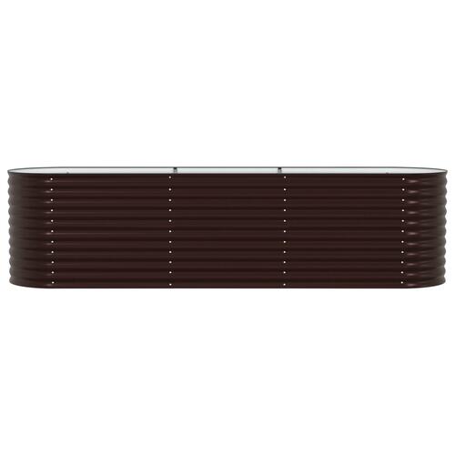 Højbede til Haven Brun 320x80x81 cm Galvaniseret Stål