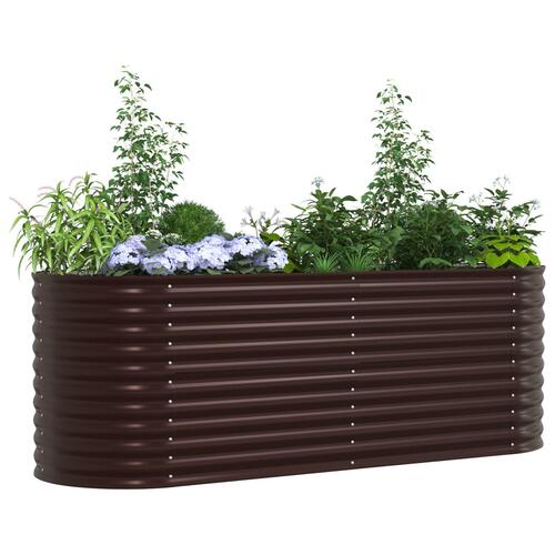Havehøjbed Brun 240x80x81 cm Galvaniseret Stål