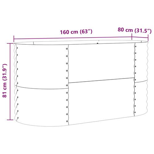 Have Hævet Bed Brun 160x80x81 cm Galvaniseret Stål