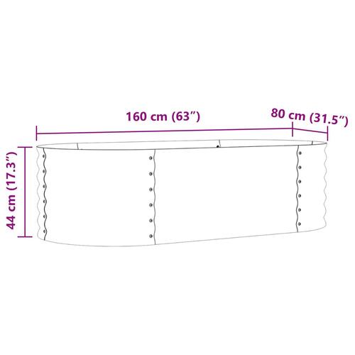 Havehævebed Brun 160x80x44 cm Galvaniseret Stål