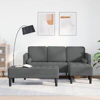 L-formet sofa Sæt med 2 Mørkegrå Polyester