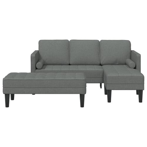L-formet sofa Sæt med 2 Mørkegrå Polyester