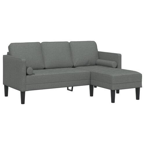 L-formet sofa Sæt med 2 Mørkegrå Polyester