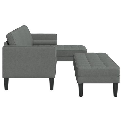L-formet sofa Sæt med 2 Mørkegrå Polyester