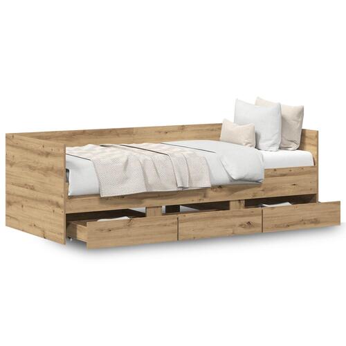 Daybed Håndlavet eg Konstrueret træ 90 x 190 cm Holdbar Daybed