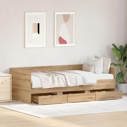 Daybed Håndlavet eg Konstrueret træ 90 x 190 cm Holdbar Daybed