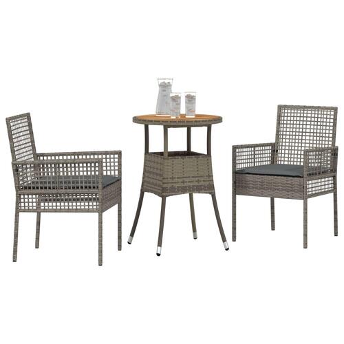 Spisemøbler Sæt Sæt af 3 Grå Rattan, Metal
