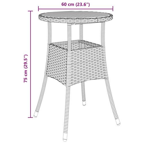 Spisemøbler Sæt Sæt af 3 Grå Rattan, Metal