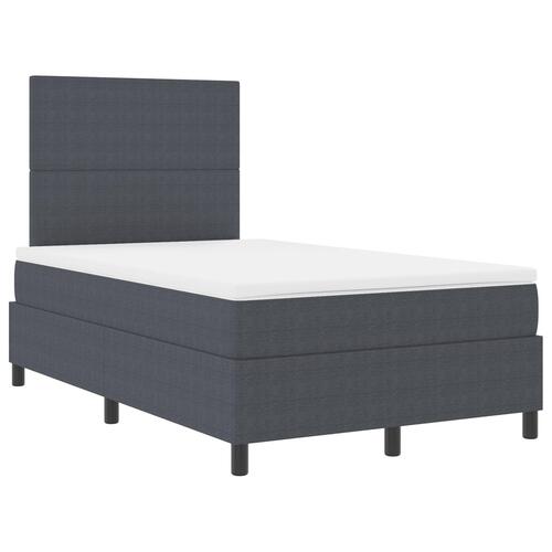 Box Spring Seng med Madras Mørkegrå Fløjl 120 x 200 cm
