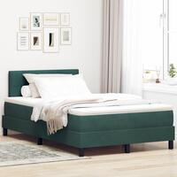 Box Spring Seng med Madras Mørkegrøn 120x200 cm Fløjl