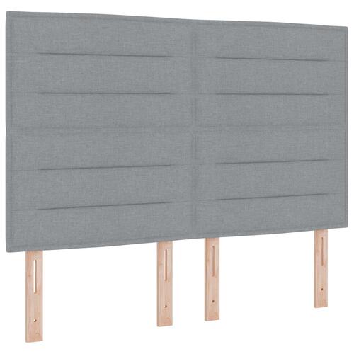 Seng Ramme med Madras Lysegrå Stof 140 x 200 cm Seng Ramme
