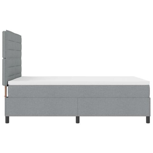 Seng Ramme med Madras Lysegrå Stof 140 x 200 cm Seng Ramme