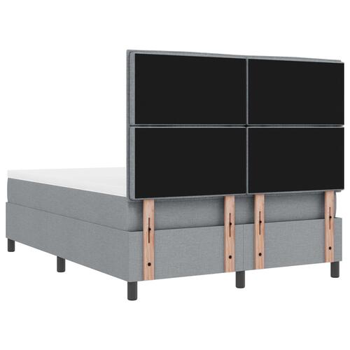 Seng Ramme med Madras Lysegrå Stof 140 x 200 cm Seng Ramme