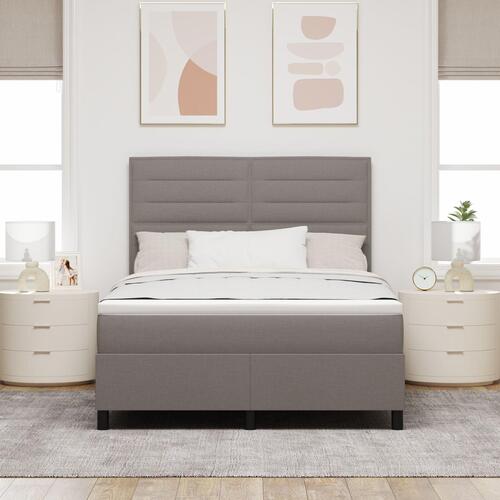 Sengestel med madras Grå Stof 140 x 200 cm Sengemadras