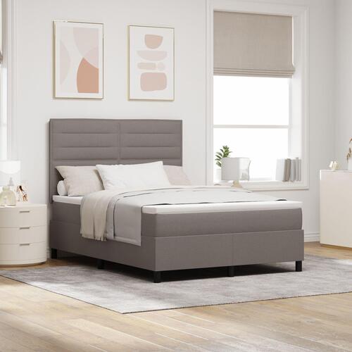 Sengestel med Madras Grå Stof 160 x 200 cm Box Spring Seng