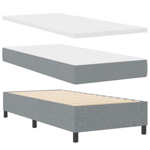 Senge Ramme med Madras Lysegrå Stof 100 x 200 cm Sengemadras