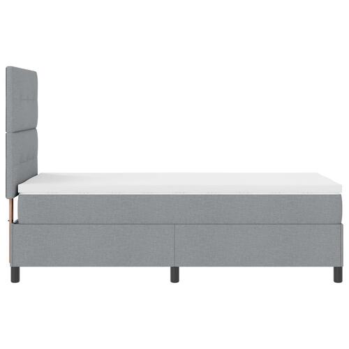 Senge Ramme med Madras Lysegrå Stof 100 x 200 cm Sengemadras