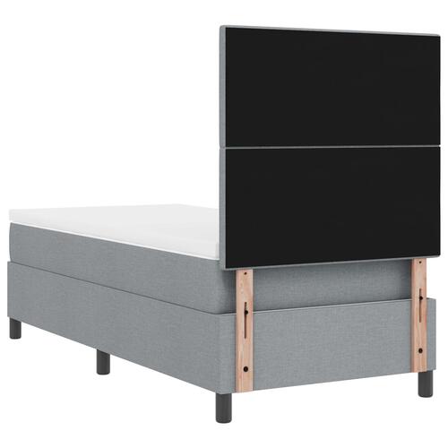 Senge Ramme med Madras Lysegrå Stof 100 x 200 cm Sengemadras