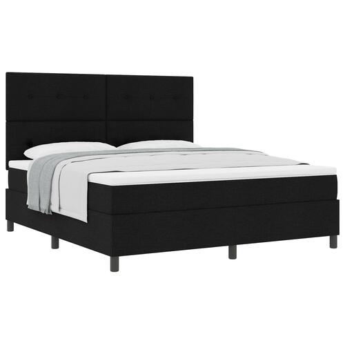 Sengestel med madras Sort Stof 180 x 200 cm Sengemadras