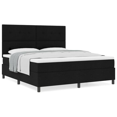 Sengestel med madras Sort Stof 180 x 200 cm Sengemadras