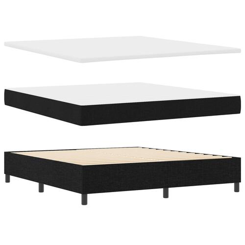Sengestel med madras Sort Stof 180 x 200 cm Sengemadras