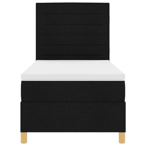 Box Spring Seng med Madras Sort 90x200 cm Stof