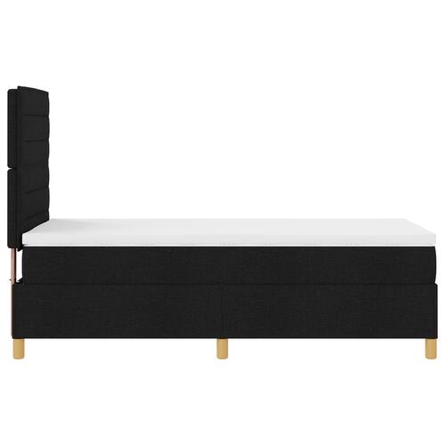 Box Spring Seng med Madras Sort 90x200 cm Stof