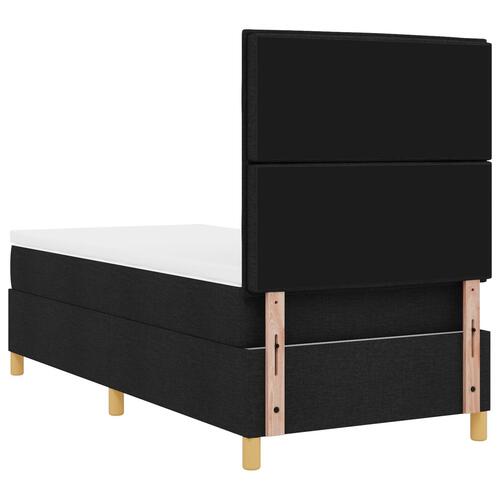 Box Spring Seng med Madras Sort 90x200 cm Stof